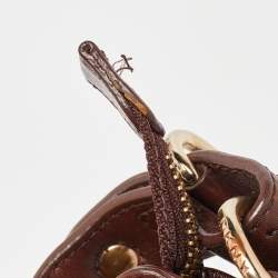 DKNY Brown Leather Studded Hobo