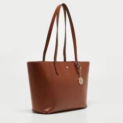 Pre Owned DKNY Brown Textured Leather Bryant Tote