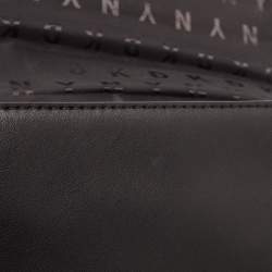 Pre Owned DKNY Black Leather Pushlock Flap Chain Crossbody Bag