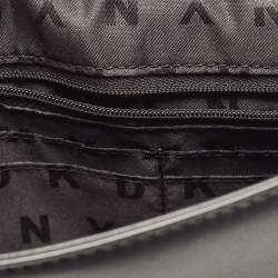 Pre Owned DKNY Black Leather Pushlock Flap Chain Crossbody Bag