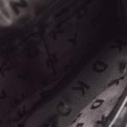 Pre Owned DKNY Black Leather Pushlock Flap Chain Crossbody Bag