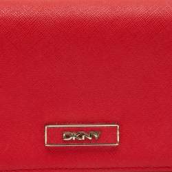 DKNY Red Leather Flap Continental Wallet