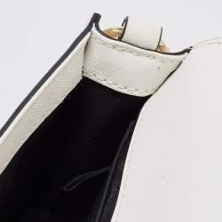 Pre Owned DKNY White Leather Bryant Park Flap Crossbody Bag