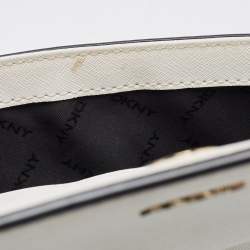 Pre Owned DKNY White Leather Bryant Park Flap Crossbody Bag