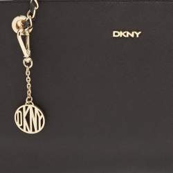Pre Owned DKNY Black Saffiano Leather Bryant Park Chain Tote