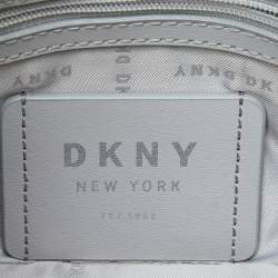 Pre Owned DKNY White/Black Graffiti Print Leather Flap Shoulder Bag
