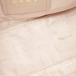 Pre Owned DKNY Burgundy/Beige Signature Canvas and Leather Noho Shoulder Bag