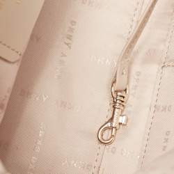 Pre Owned DKNY Burgundy/Beige Signature Canvas and Leather Noho Shoulder Bag