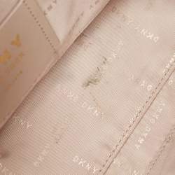 Pre Owned DKNY Burgundy/Beige Signature Canvas and Leather Noho Shoulder Bag