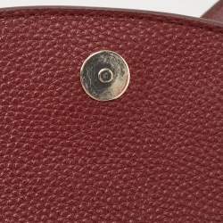 Pre Owned DKNY Burgundy/Beige Signature Canvas and Leather Noho Shoulder Bag