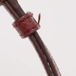 Pre Owned DKNY Burgundy/Beige Signature Canvas and Leather Noho Shoulder Bag