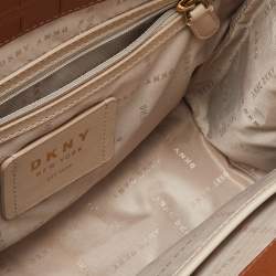 DKNY Brown Croc Embossed Leather Chain Bag