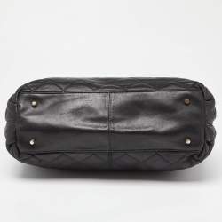 Pre Owned DKNY Black Quilted Leather Chain Tote