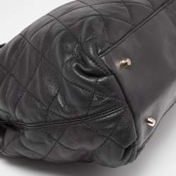 Pre Owned DKNY Black Quilted Leather Chain Tote