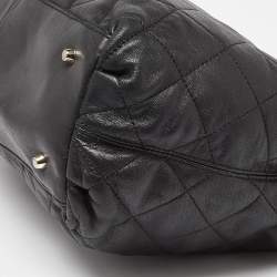 Pre Owned DKNY Black Quilted Leather Chain Tote