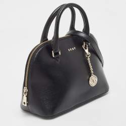 Pre Owned DKNY Black Leather Dome Satchel