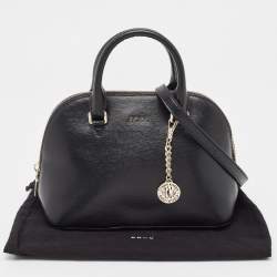 Pre Owned DKNY Black Leather Dome Satchel