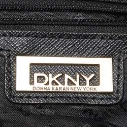 Pre Owned DKNY Black Monogram Canvas and Leather Crossbody Bag