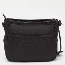 Pre Owned DKNY Black Monogram Canvas and Leather Crossbody Bag