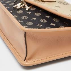 Pre Owned DKNY Tri Color Printed Coated Canvas and Leather Elissa Chain Shoulder Bag