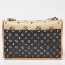 Pre Owned DKNY Tri Color Printed Coated Canvas and Leather Elissa Chain Shoulder Bag