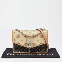 Pre Owned DKNY Tri Color Printed Coated Canvas and Leather Elissa Chain Shoulder Bag