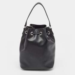 Pre Owned DKNY Black Leather Medium York Winnie Bucket Bag