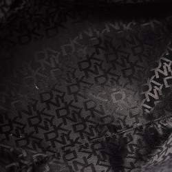 Pre Owned DKNY Navy Blue Lizard Embossed Leather Studded Zip Tote with Wallet