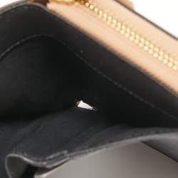 Pre Owned DKNY Beige Saffiano Leather Zip Around Compact Wallet