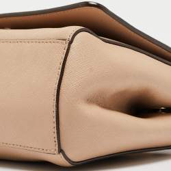 Pre Owned DKNY Beige Saffiano Leather Bryant Park Flap Crossbody Bag