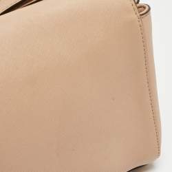 Pre Owned DKNY Beige Saffiano Leather Bryant Park Flap Crossbody Bag