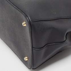 Pre Owned DKNY Black Saffiano Leather Robinson Double Zip Tote