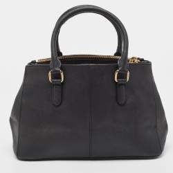 Pre Owned DKNY Black Saffiano Leather Robinson Double Zip Tote