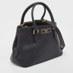 Pre Owned DKNY Black Saffiano Leather Robinson Double Zip Tote