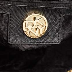 Pre Owned DKNY Black Saffiano Leather Robinson Double Zip Tote