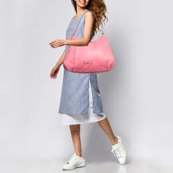 DKNY Pink Leather Pleated Hobo