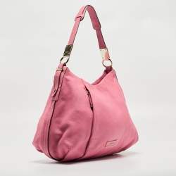 DKNY Pink Leather Pleated Hobo