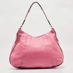 DKNY Pink Leather Pleated Hobo