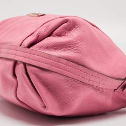 DKNY Pink Leather Pleated Hobo