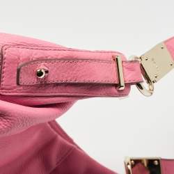 DKNY Pink Leather Pleated Hobo