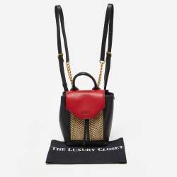 DKNY Tricolor Embossed Leather Small Alexa Backpack