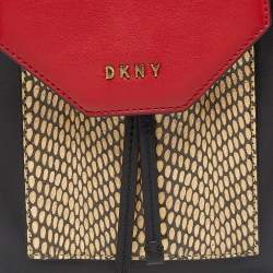 DKNY Tricolor Embossed Leather Small Alexa Backpack