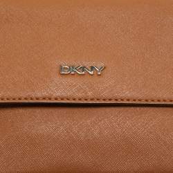Pre Owned DKNY Brown Leather Bryant Flap Crossbody Bag