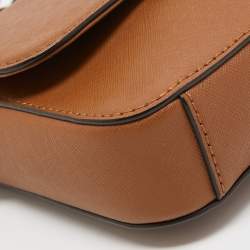 Pre Owned DKNY Brown Leather Bryant Flap Crossbody Bag