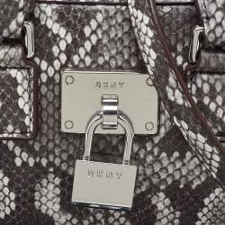 Pre Owned DKNY Brown Snakeskin Embossed Leather Crossbody Bag