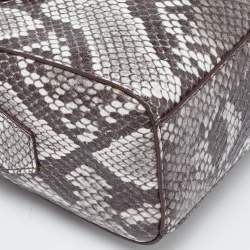 DKNY Brown Snakeskin Embossed Leather Crossbody Bag