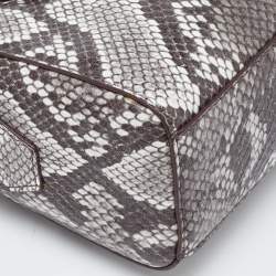 Pre Owned DKNY Brown Snakeskin Embossed Leather Crossbody Bag