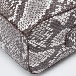 Pre Owned DKNY Brown Snakeskin Embossed Leather Crossbody Bag