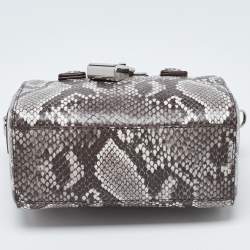 Pre Owned DKNY Brown Snakeskin Embossed Leather Crossbody Bag