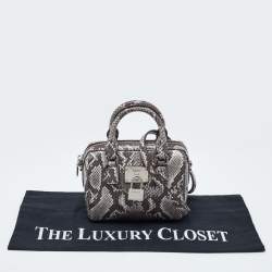 Pre Owned DKNY Brown Snakeskin Embossed Leather Crossbody Bag